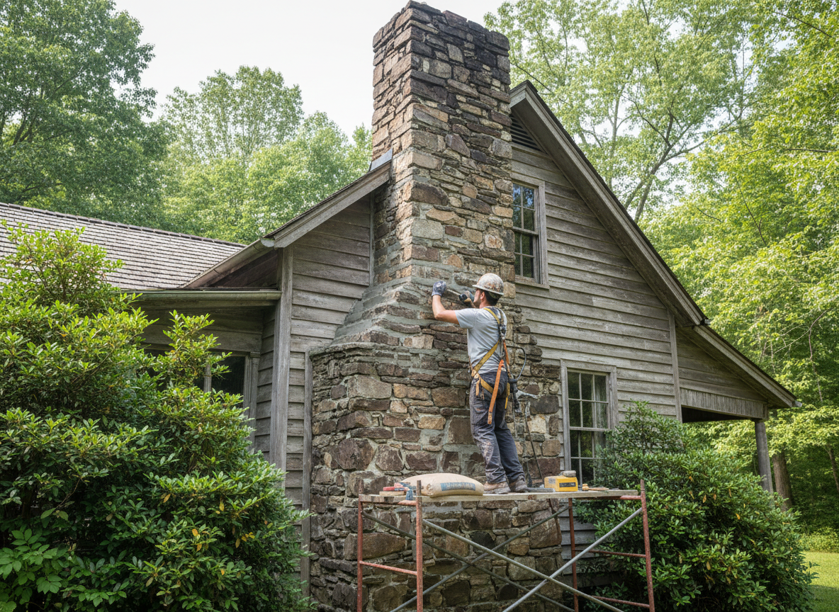 stone chimney repair in Murphy